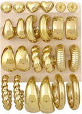 Gold Earrings Set – 12 Pairs of Chunky & Statement Earrings