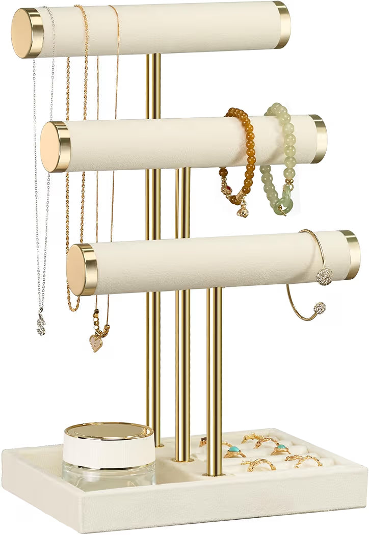 3-Tier Gold Jewelry Display Stand